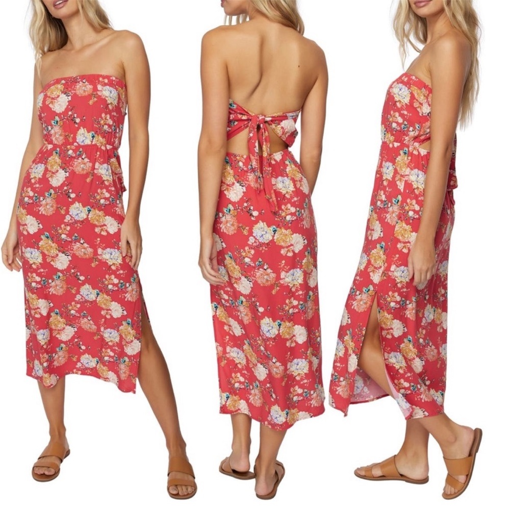 NWT Floral Strapless Midi Dress